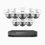 H800 - Kit de surveillance PoE 4K à 8 canaux avec 8 caméras, vision nocturne en couleur et infrarouge, Détection Personne-Véhicule, Microphone intégré, Champ de vision de 96°, RTSP et ONVIF pris en charge