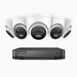 H800 - Kit de surveillance PoE 4K à 8 canaux avec 5 caméras, vision nocturne en couleur et infrarouge, Détection Personne-Véhicule, Microphone intégré, Champ de vision de 96°, RTSP et ONVIF pris en charge