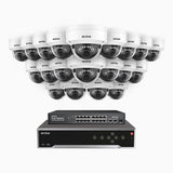 H500 - Kit de surveillance PoE 5MP à 32 canaux avec 20 caméras, Vision nocturne intelligente à double éclairage, 3072 × 1728 à 20 ips, détection intelligente des personnes et des véhicules, microphone intégré, IP67