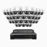 H500 - Kit de surveillance PoE 5MP à 32 canaux avec 32 caméras, Vision nocturne intelligente à double éclairage, 3072 × 1728 à 20 ips, détection intelligente des personnes et des véhicules, microphone intégré, IP67