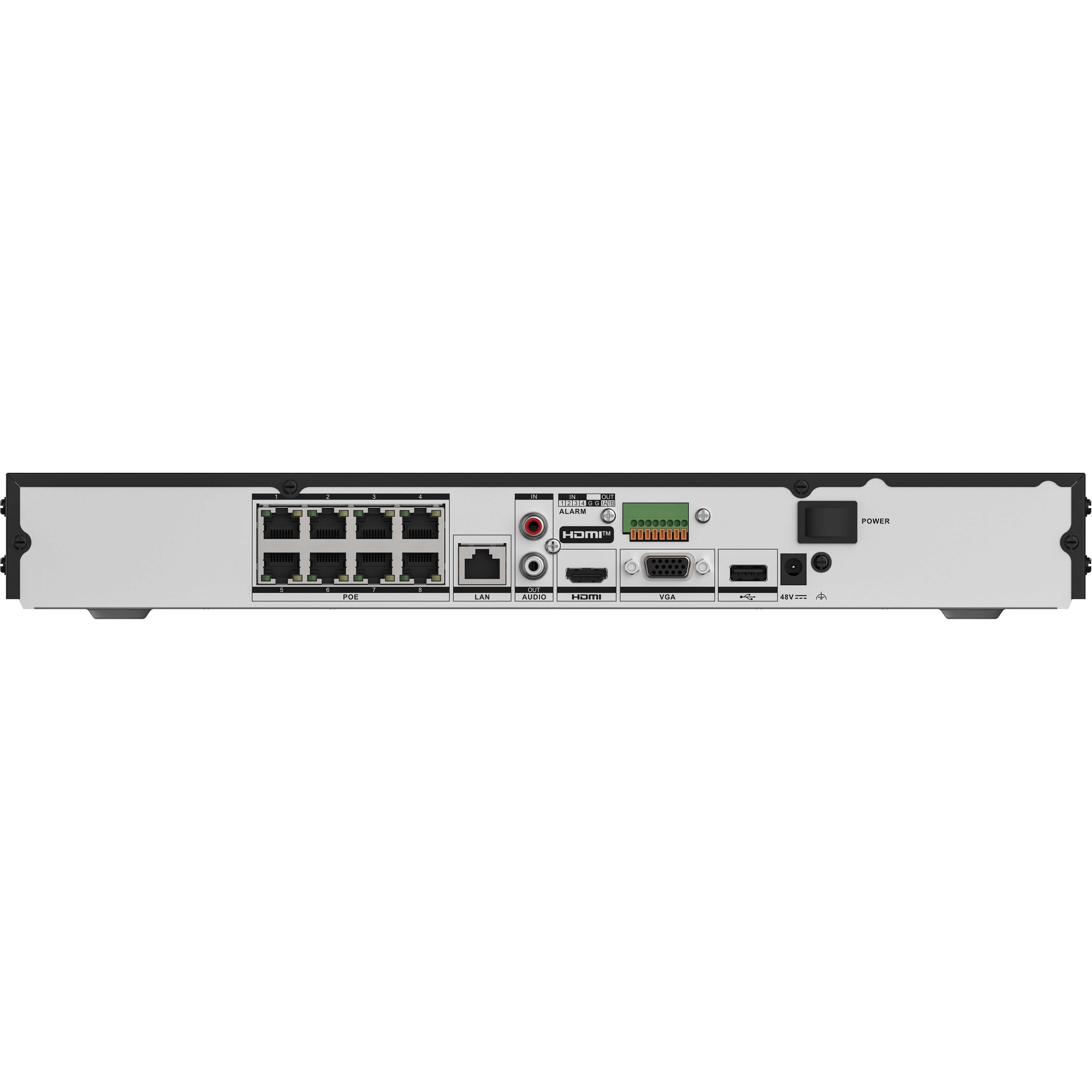 ANP800 - Enregistreur réseau (NVR) PoE H.265+ 4K à 8 canaux, bande passante sortante maximale de 160 Mbps, capacité de décodage 4K sur 2 canaux, soutien la détection de présence humaine et de véhicules, détection de périmètre