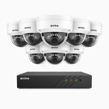 H500 - Kit de surveillance PoE 5MP à 8 canaux avec 8 caméras, Vision nocturne intelligente à double éclairage, 3072 × 1728 à 20 ips, détection intelligente des personnes et des véhicules, microphone intégré, IP67