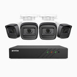 H300 - Kit de surveillance PoE 3MP à 8 canaux avec 4 caméras, vision nocturne EXIR 2.0, détection de mouvement, H.265+, étanchéité IP67