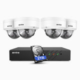 ANNKE Système de vidéosurveillance PoE 4K 8MP, 4 caméras IP 4K + enregistreur NVR 8 canaux, disque dur 2 To, détection des personnes et des véhicules, microphone intégré, vision nocturne couleur et infrarouge, compatible RTSP