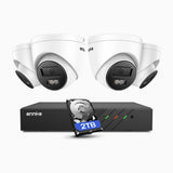 ANNKE Système de vidéosurveillance PoE 4K 8MP, 4 caméras IP 4K + enregistreur NVR 8 canaux, disque dur 2 To, détection des personnes et des véhicules, microphone intégré, vision nocturne couleur et infrarouge, compatible RTSP