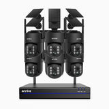 WBS400 - Kit vidéo surveillance sans fil 4MP à 8 canaux avec 6 caméras, WiFi Bi-Bande, Pan 270° & Tilt 90°, Batterie 9000 mAh & Panneau Solaire, Détection de Mouvement, Audio Bidirectionnel
