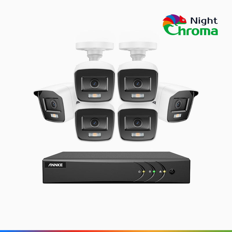 NightChroma<sup>TM</sup> NAK200 -  Kit de surveillance 2MP à 16 canaux avec 6 caméras, vision nocturne polychrome Acme (0.0005 Lux)