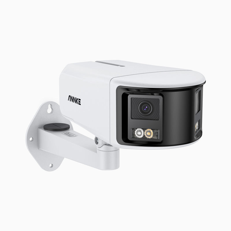 FCD600 - Caméra de sécurité extérieure panoramique PoE 6MP, double objectif, ultra grand angle 180°, super ouverture f/1.2, capteur BSI, micro intégré, sirène et alarme actives
