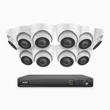 H500 - Kit de surveillance PoE 5MP à 16 canaux avec 10 caméras, Microphone intégré, Vision nocturne Infrarouge 2.0, RTSP pris en charge, Fonctionne avec Alexa