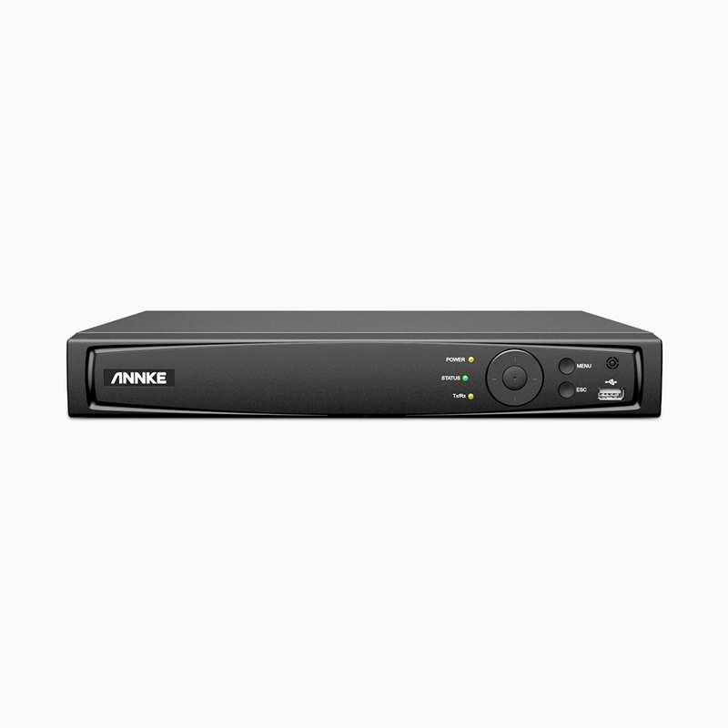 NVR PoE 4K 16 canaux, H.265+, 2 interfaces SATA, RTSP et ONVIF pris en charge, Fonctionne avec Alexa