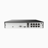 NVR PoE 6MP 8 canaux, H.265+, RTSP et ONVIF pris en charge, Fonctionne avec Alexa