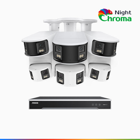 NightChroma<sup>TM</sup> NDK800 – Kit de surveillance PoE Dual Lens 4K à 8 canaux avec 3 caméras bullet et 3 caméras tourelle,  f/1.0 Super Aperture, Acme Color Night Vision, Active Siren and Strobe, Human & Vehicle Detection, Built-in Micphone