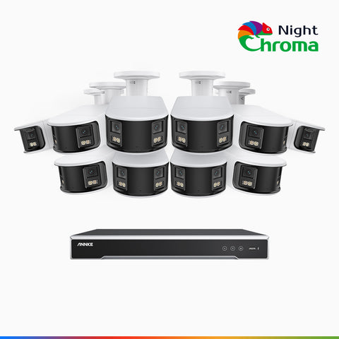 NightChroma<sup>TM</sup> NDK800 – Kit de surveillance PoE Dual Lens 4K à 16 canaux avec 10 caméras,  f/1.0 Super Aperture, Acme Color Night Vision, Active Siren and Strobe, Human & Vehicle Detection, Intelligent Behavior Analysis, Built-in Micphone