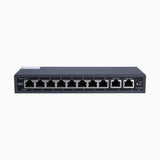 Commutateur PoE Gigabit Ethernet à 8 ports avec boîtier métallique, fixation sur bureau ou murale